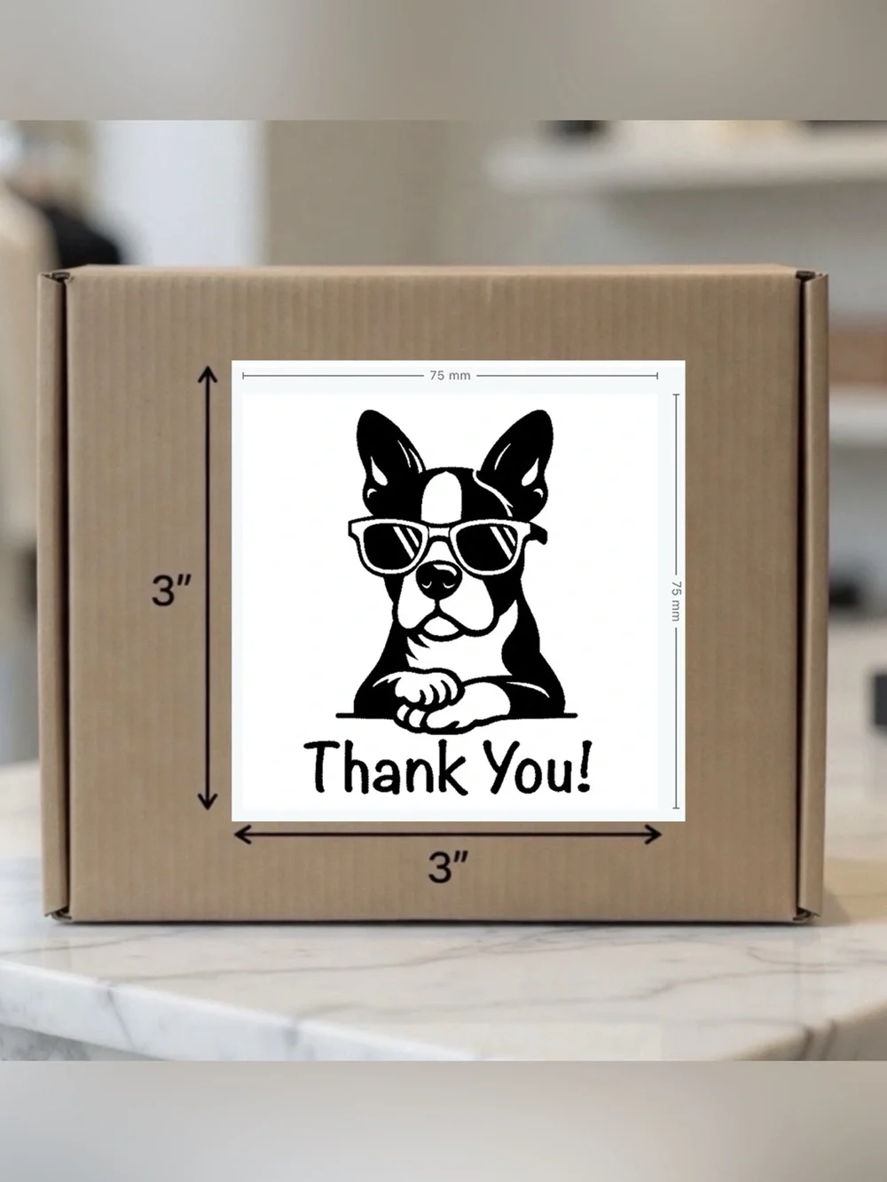 Boston Terrier Shades Set of 3”x3”-100ct. New